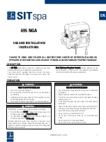 Preview for 1 page of Sit 695 NGA Use And Installation Instructions