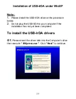 Предварительный просмотр 23 страницы Sitecom USB to Fast IrDA User Manual