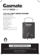 Sitro Group Gasmate Watertech HWS0012 Instructions Manual preview