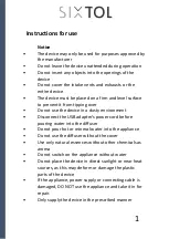 Preview for 2 page of SIXTOL SX4001 Instructions For Use Manual