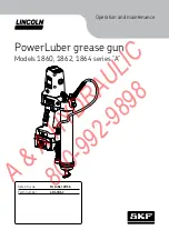 Предварительный просмотр 1 страницы SKF Lincoln PowerLuber 1860 Operation And Maintenance