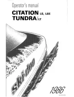 Preview for 1 page of Ski-Doo CITATION LS 1986 Operator'S Manual