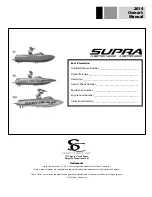 Preview for 1 page of Skier's Choice 2014 Supra 242 Owner'S Manual