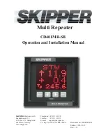 Preview for 1 page of Skipper CD401MR-SB Operation And Installation Manual