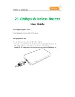 Preview for 1 page of SknFnd 21.6Mbps Wireless Router User Manual