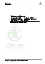 Skoda 2011 Yeti Workshop Manual предпросмотр