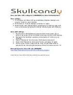 Предварительный просмотр 1 страницы Skullcandy Lowriders Settings Manual