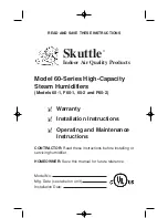 Skuttle Indoor Air Quality Products 60-1 Installation And Operating Insctructions preview