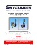 Preview for 1 page of Sky Climber Compact 1000 Operator'S Instruction Manual