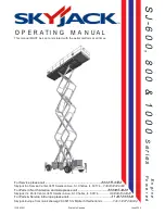 Preview for 1 page of Skyjack SJ-1000 Series Operating Manual