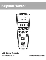 Предварительный просмотр 1 страницы SkylinkHome TD-318 User Instructions