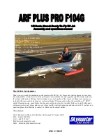 Skymaster ARF PLUS PRO F104G Assembly And Operation Manual preview