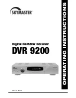 Предварительный просмотр 1 страницы Skymaster DVR 9200 Operating Instructions Manual