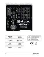 Preview for 2 page of Skytec 178.526 Instruction Manual