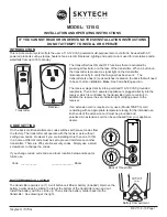 Предварительный просмотр 1 страницы Skytech 1315G Installation Instructions