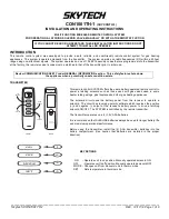 Предварительный просмотр 1 страницы Skytech CON1001TH-1 Installation And Operating Instructions Manual