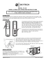 Предварительный просмотр 1 страницы Skytech FG-105 Installation And Operation Instruction Manual