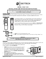 Предварительный просмотр 1 страницы Skytech RCAF-1035 Installation And Operation Instruction Manual