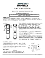 Предварительный просмотр 1 страницы Skytech SKY MRCK SR1001-1 Installation And Operating Instructions Manual