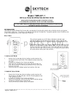 Skytech TM/R-AF1-1 Installation And Operating Instructions preview