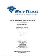 Предварительный просмотр 1 страницы Skytrac ISAT-100 Operating Instructions And Installation Manual