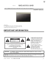 Preview for 5 page of Skyvue NXG-65150-UHB Owner'S Manual