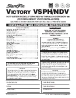 Slant/Fin VICTORY VSPH/NDV-120 Installation And Operating Instructions Manual preview