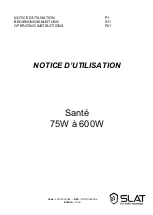 Preview for 1 page of SLAT SANTE Operating Instructions Manual