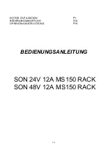 Предварительный просмотр 10 страницы SLAT SON 24V 12A MS150 RACK Operating Instructions Manual