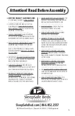 Preview for 3 page of SleepSafe Beds Electric HiLo Combo SleepSafe Product Assembly Manual