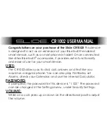 Preview for 1 page of SLIDE CR1002 User Manual