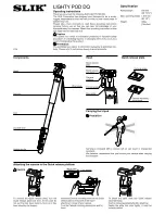 Предварительный просмотр 1 страницы SLIK Lighty POD DQ Operating Instructions