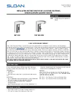 Sloan EAF-3X0 Series Installation Instructions Manual preview