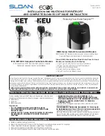 Sloan ECOS HET 8100 Series Installation Instructions Manual preview