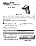 Preview for 1 page of Sloan EHD-511 SPOUT Installation Instructions