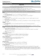 Preview for 4 page of Sloan MH-3050 Installation And Operation Instruction Manual