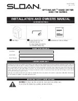 Preview for 1 page of Sloan OPTIMA AIR EHD-700 Series Installation And Owner'S Manual