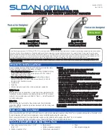 Preview for 1 page of Sloan Optima ETF-600 Installation Instructions Manual