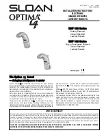 Preview for 1 page of Sloan OPTIMA I.Q. EAF-100 Series Installation Instructions Manual