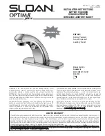 Preview for 1 page of Sloan OPTIMA plus ERF-885 Installation Instructions Manual