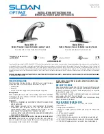 Preview for 1 page of Sloan OPTIMA plus Series Installation Instructions Manual