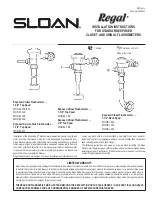 Sloan Regal 110 Installation Instructions Manual preview