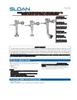 Sloan REGAL XL series Installation Instructions Manual preview