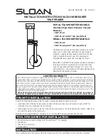 Sloan VBF-72-A1 Installation Instructions preview