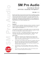 Предварительный просмотр 1 страницы SM Pro Audio SM MC01 Operational Manual