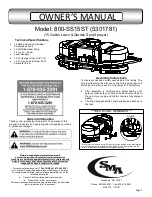 SMA 800-SS15ST Owner'S Manual preview