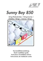 SMA Sunny Boy 850 Quick Installation Manual предпросмотр