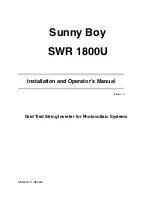 SMA Sunny Boy SWR 1800U Installation And Operator'S Manual preview