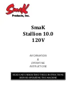 Предварительный просмотр 1 страницы SmaK Stallion 10.0 Information & Operating Instructions