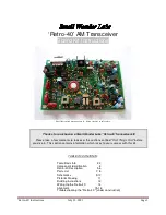 Preview for 1 page of Small Wonder Labs Retro-40 Instructions Manual